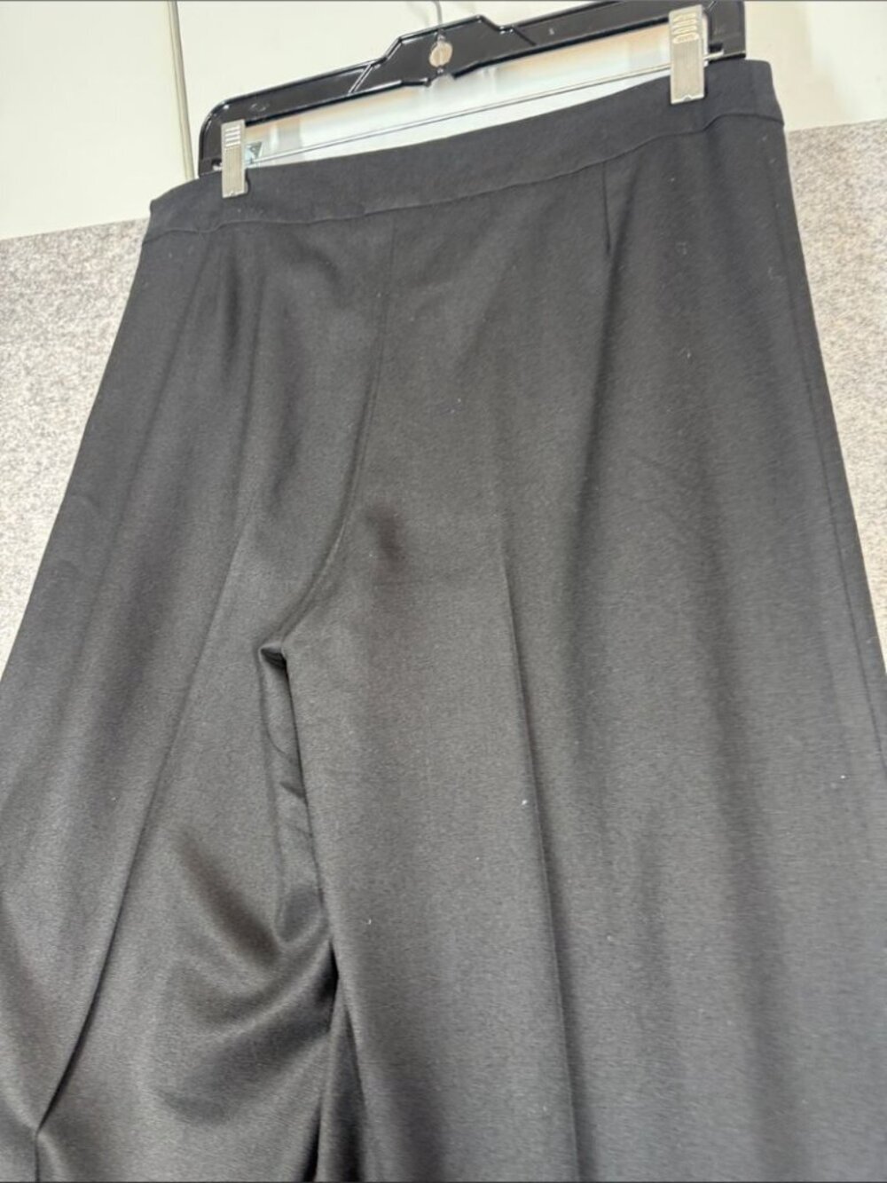 Lida Baday Black Wide Leg Wool Pants Size 8 Minimalist Career Trousers Classic - Picture 12 of 16
